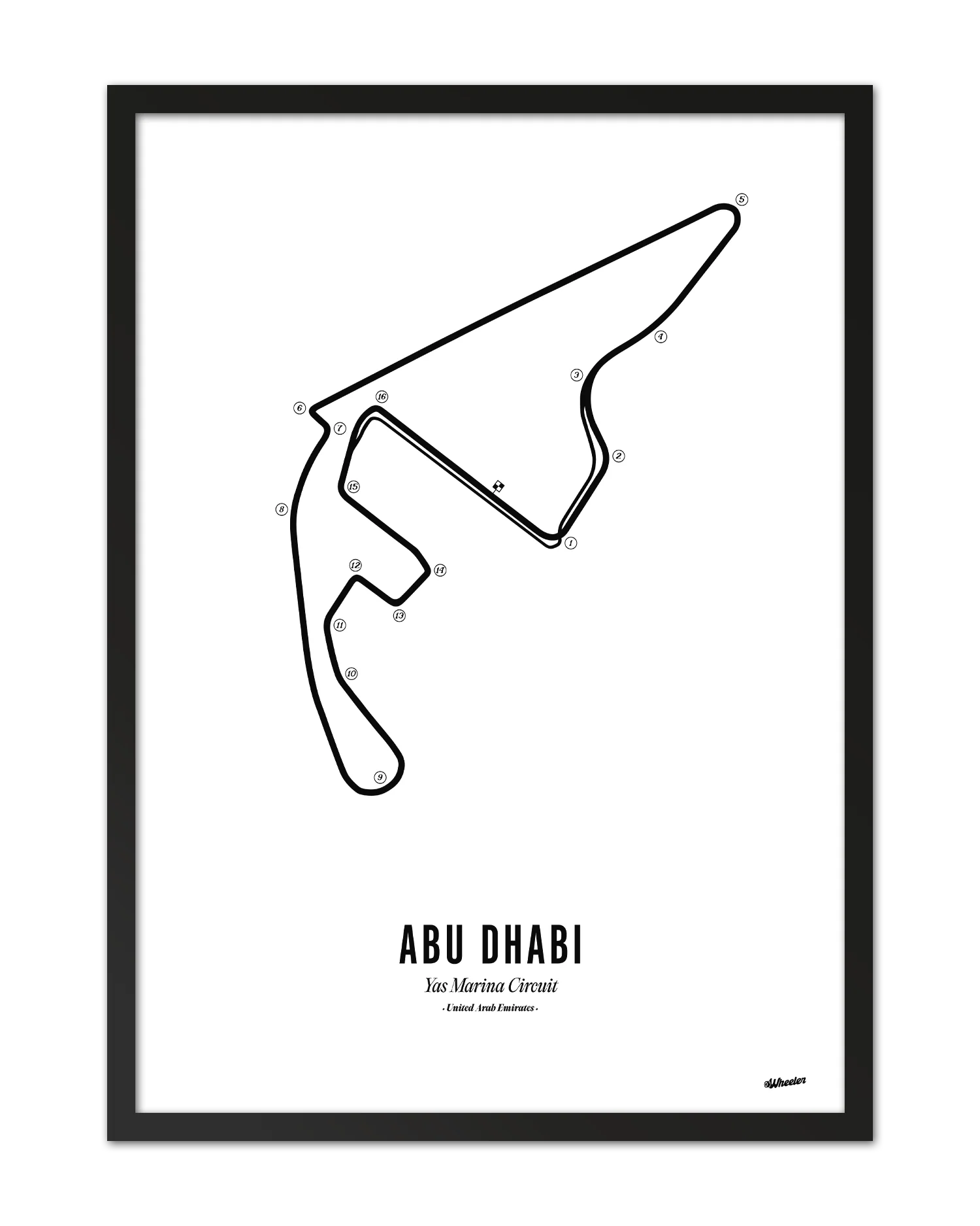 Abu Dhabi F1 Circuit Print - White