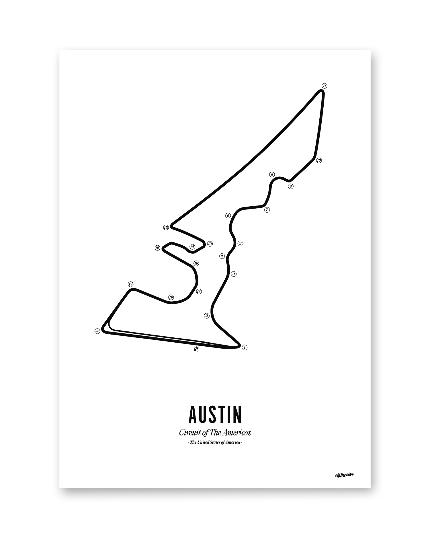 Austin F1 Circuit Print - White - Image 2