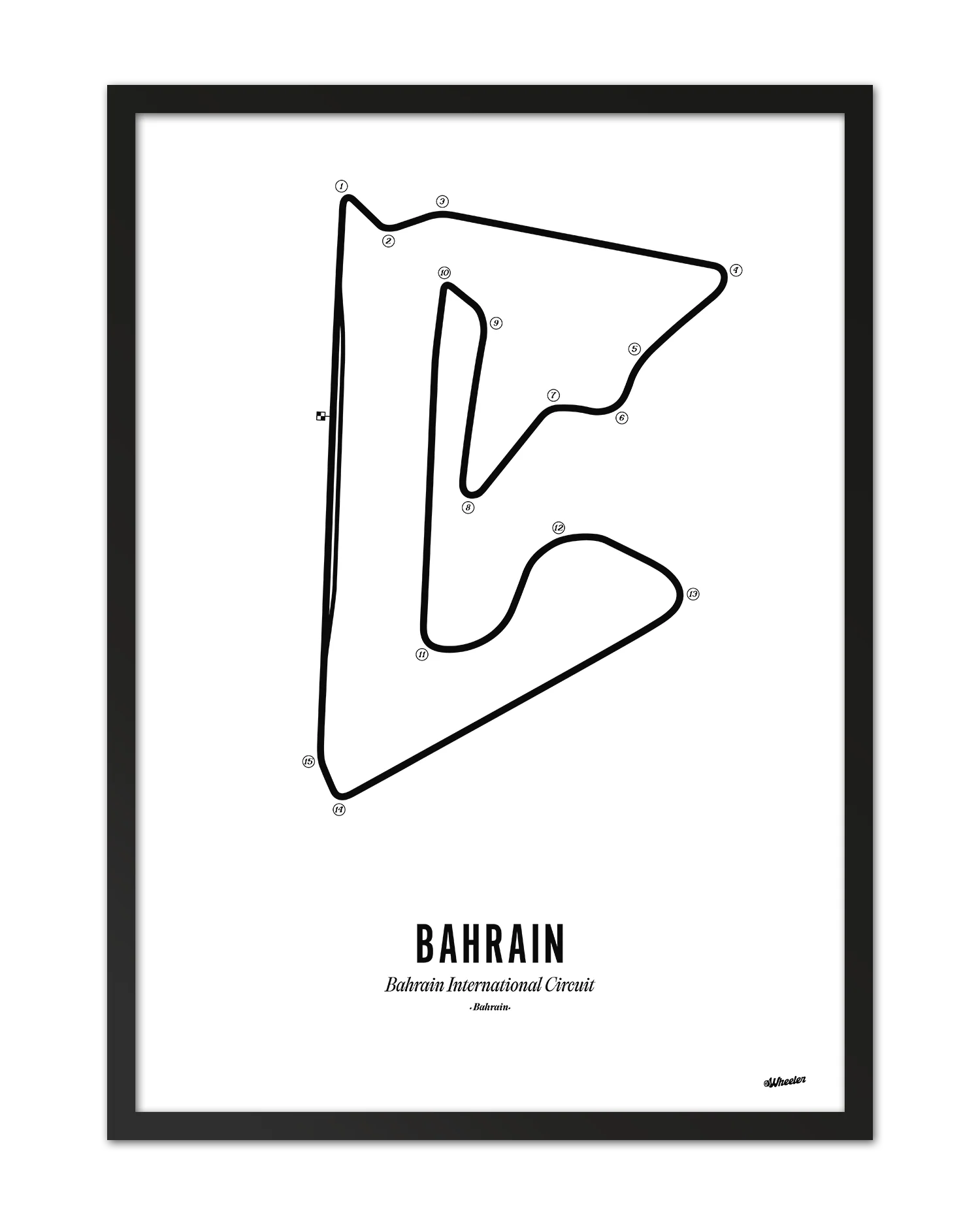 Bahrain F1 Circuit Print - White