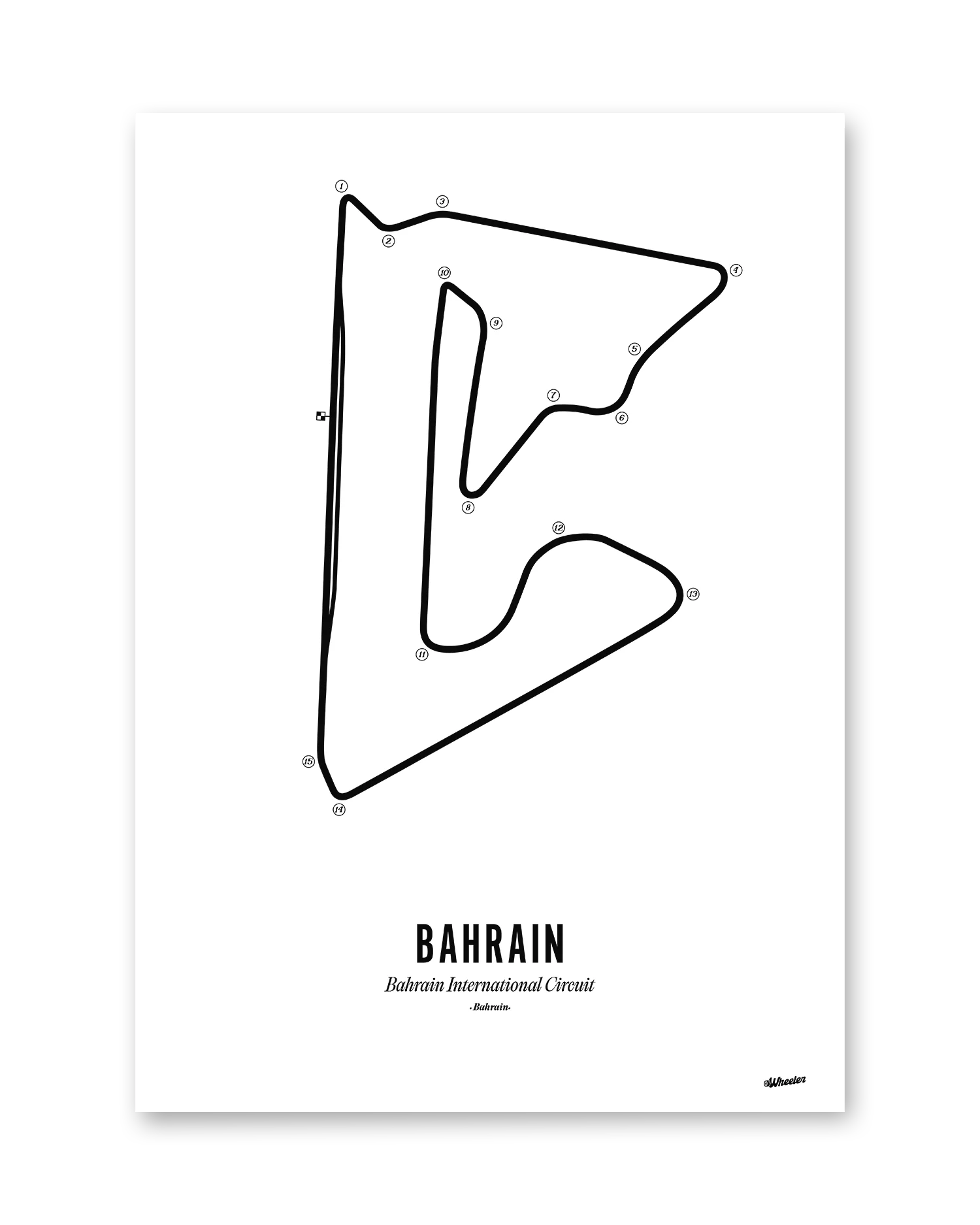 Bahrain F1 Circuit Print - White - Image 2