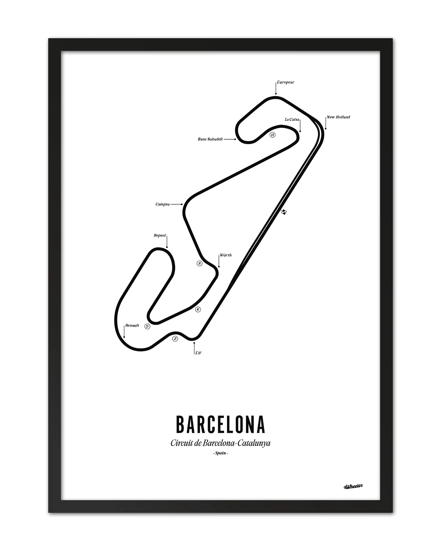 Barcelona F1 Circuit Print - White