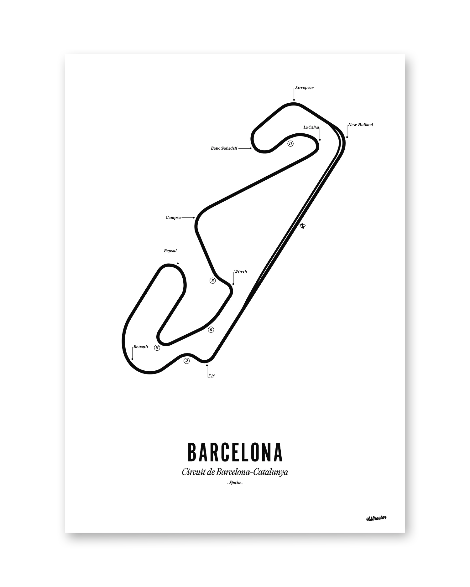 Barcelona F1 Circuit Print - White - Image 2