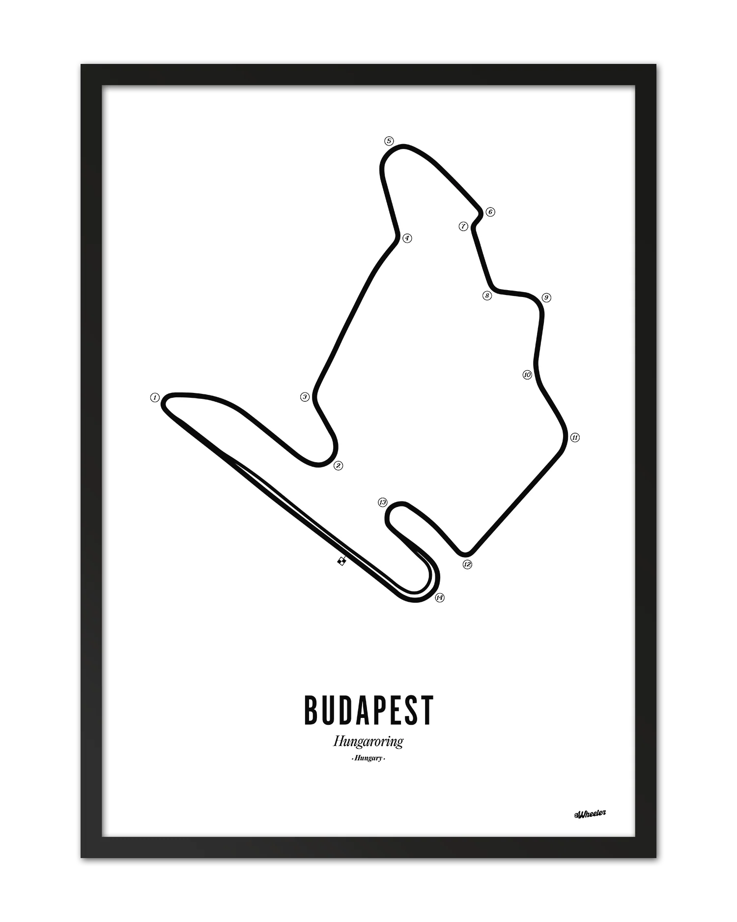 Budapest F1 Circuit Print - White
