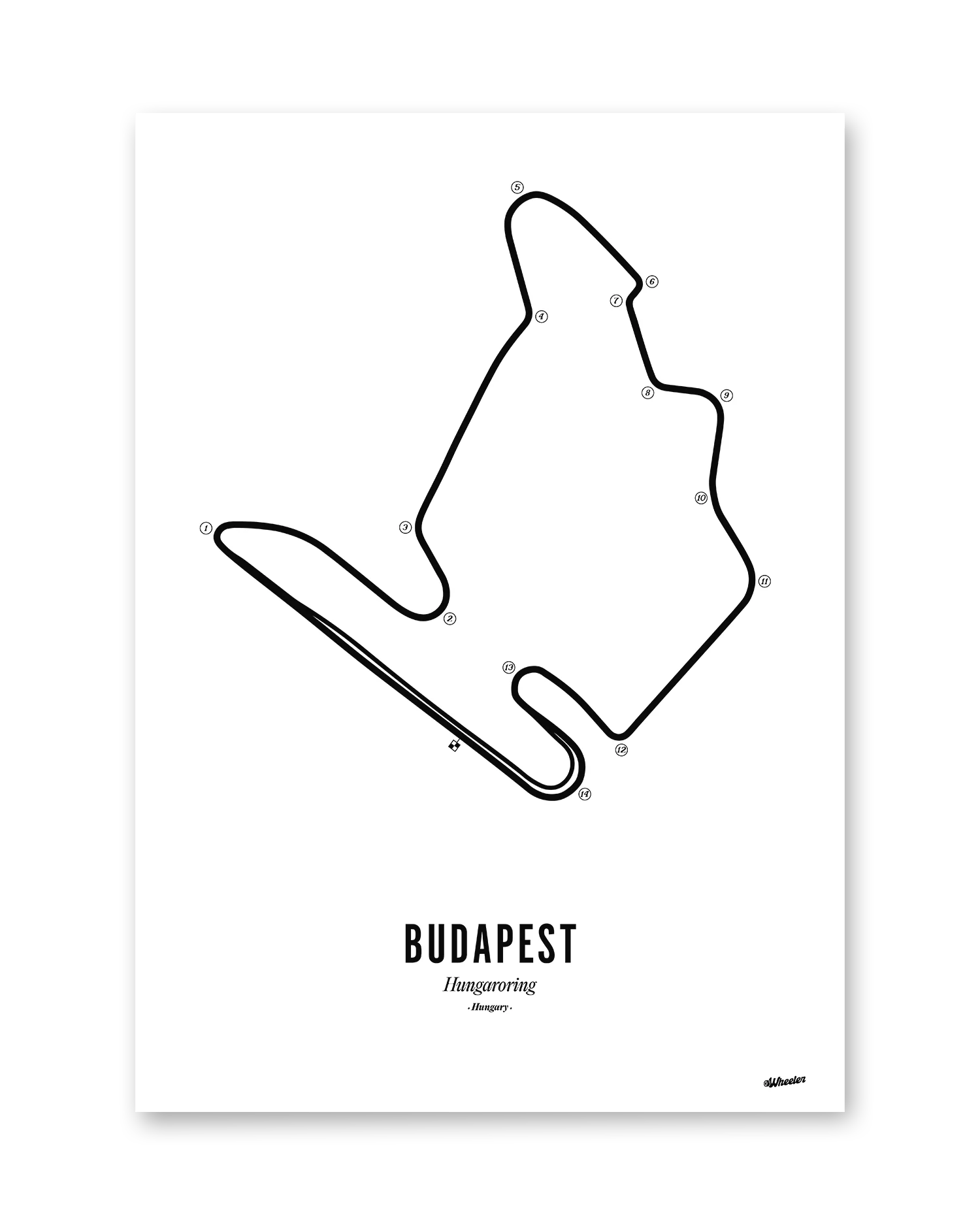 Budapest F1 Circuit Print - White - Image 2