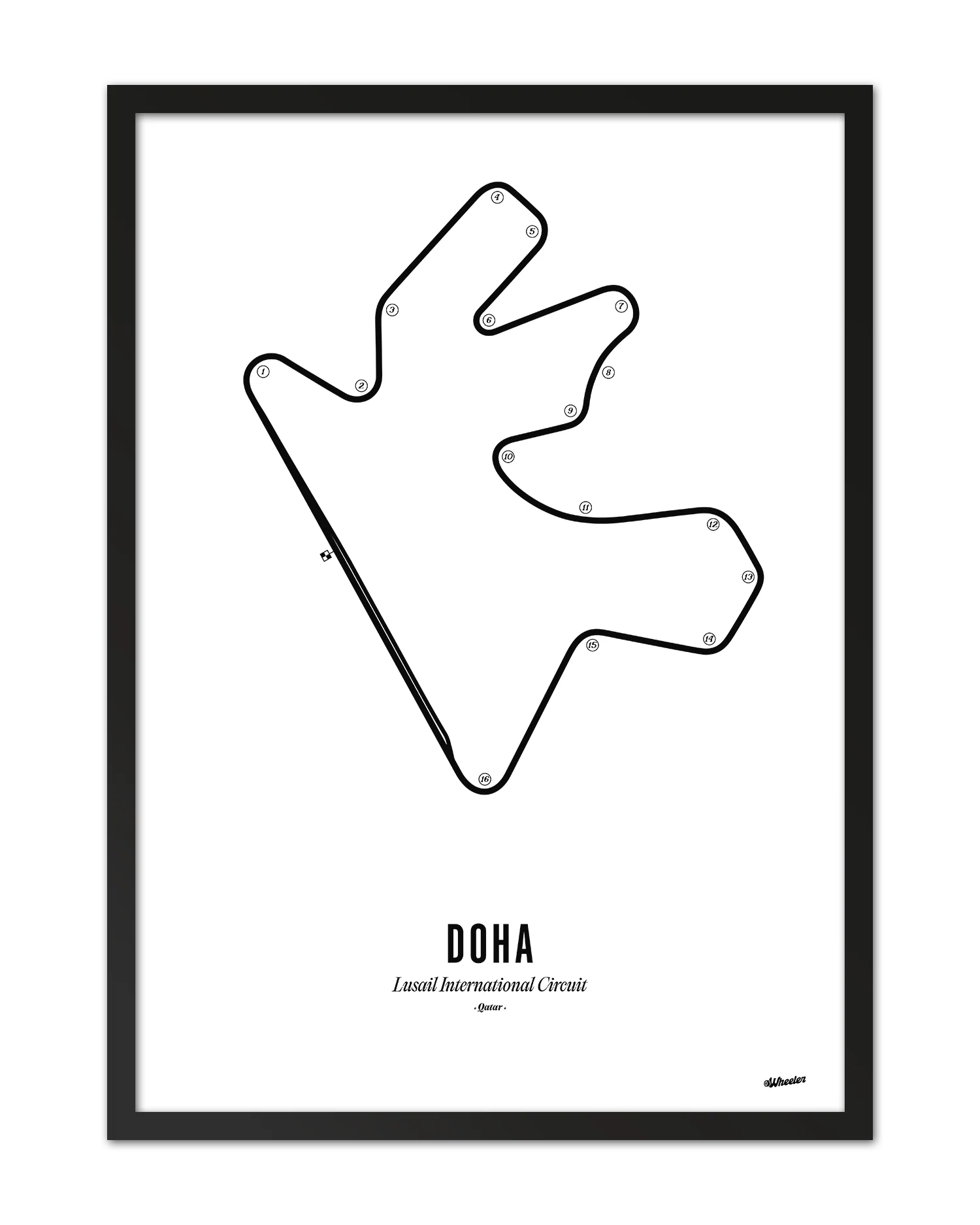 Doha F1 Circuit Print - White