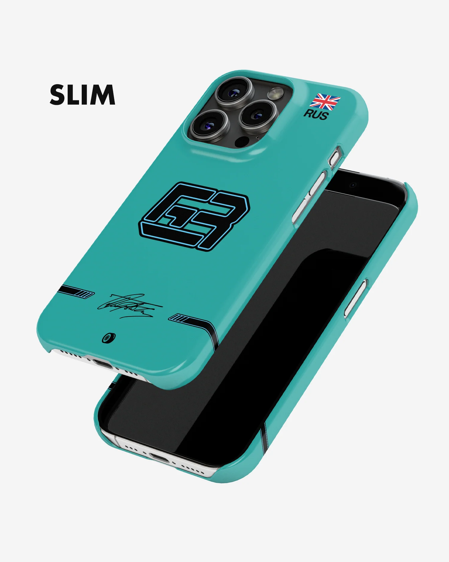 George Russell Logo Blue Edition 2022 F1 Phone Case - Image 5