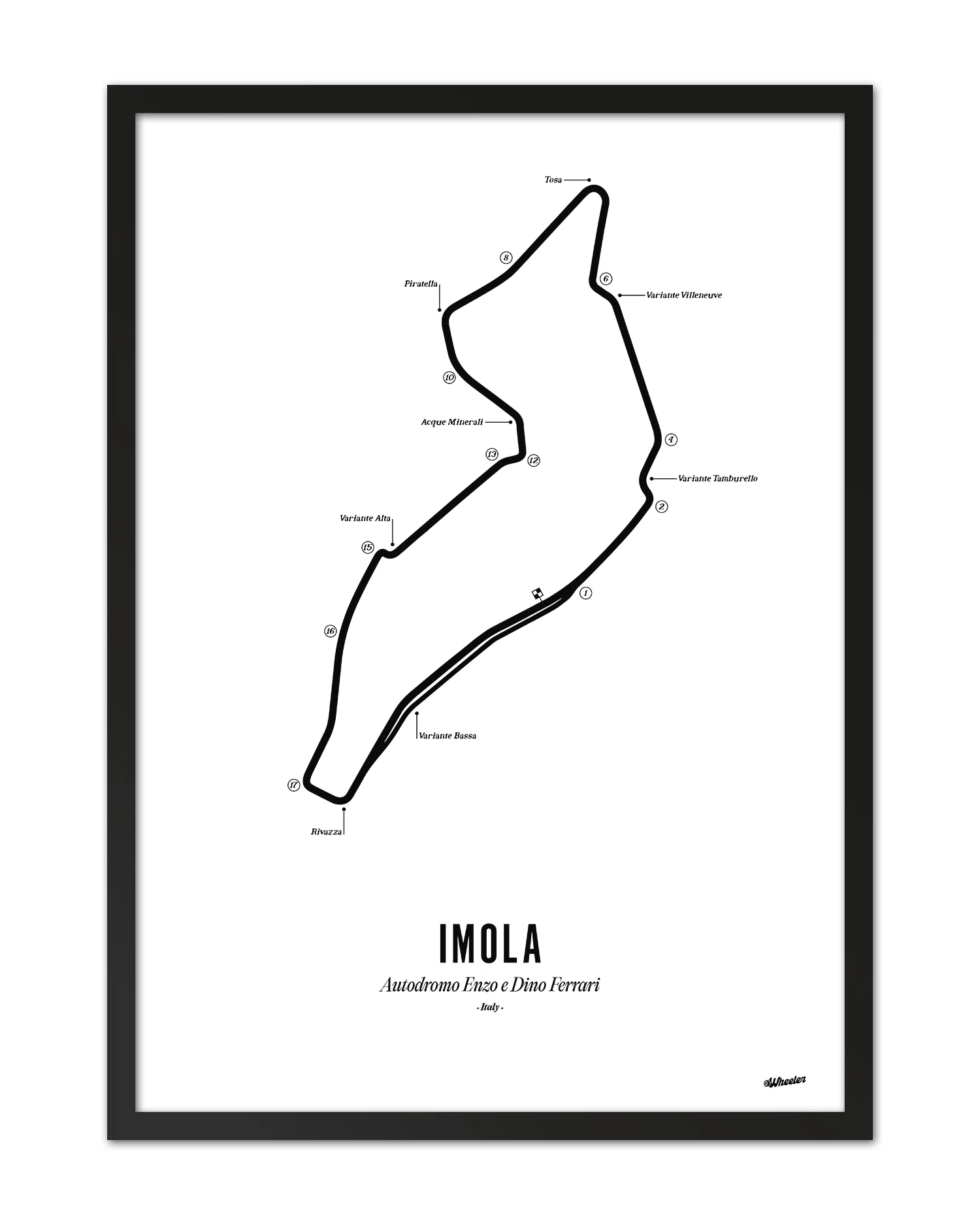 Imola F1 Circuit Print - White