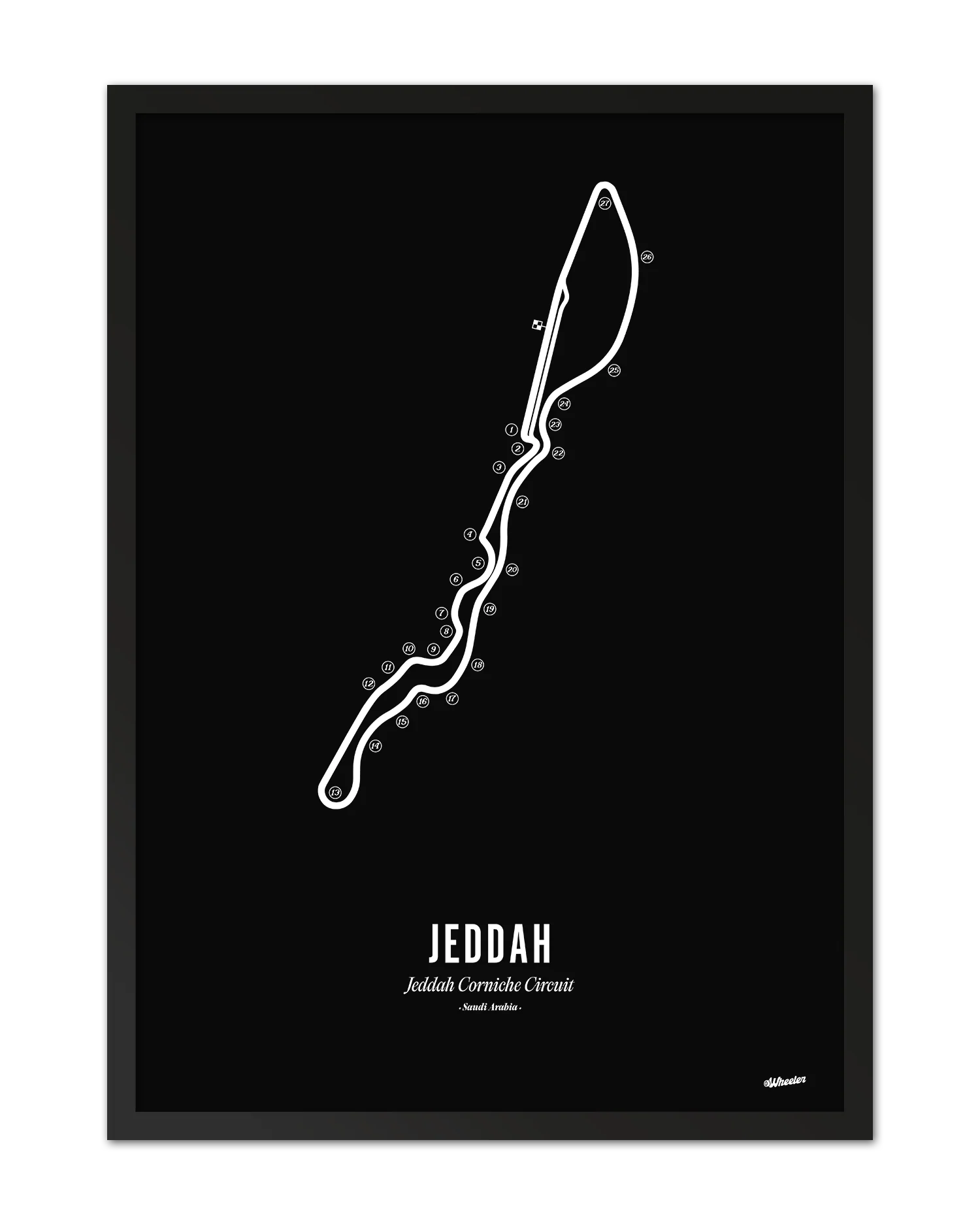 Jeddah F1 Circuit Print - Black