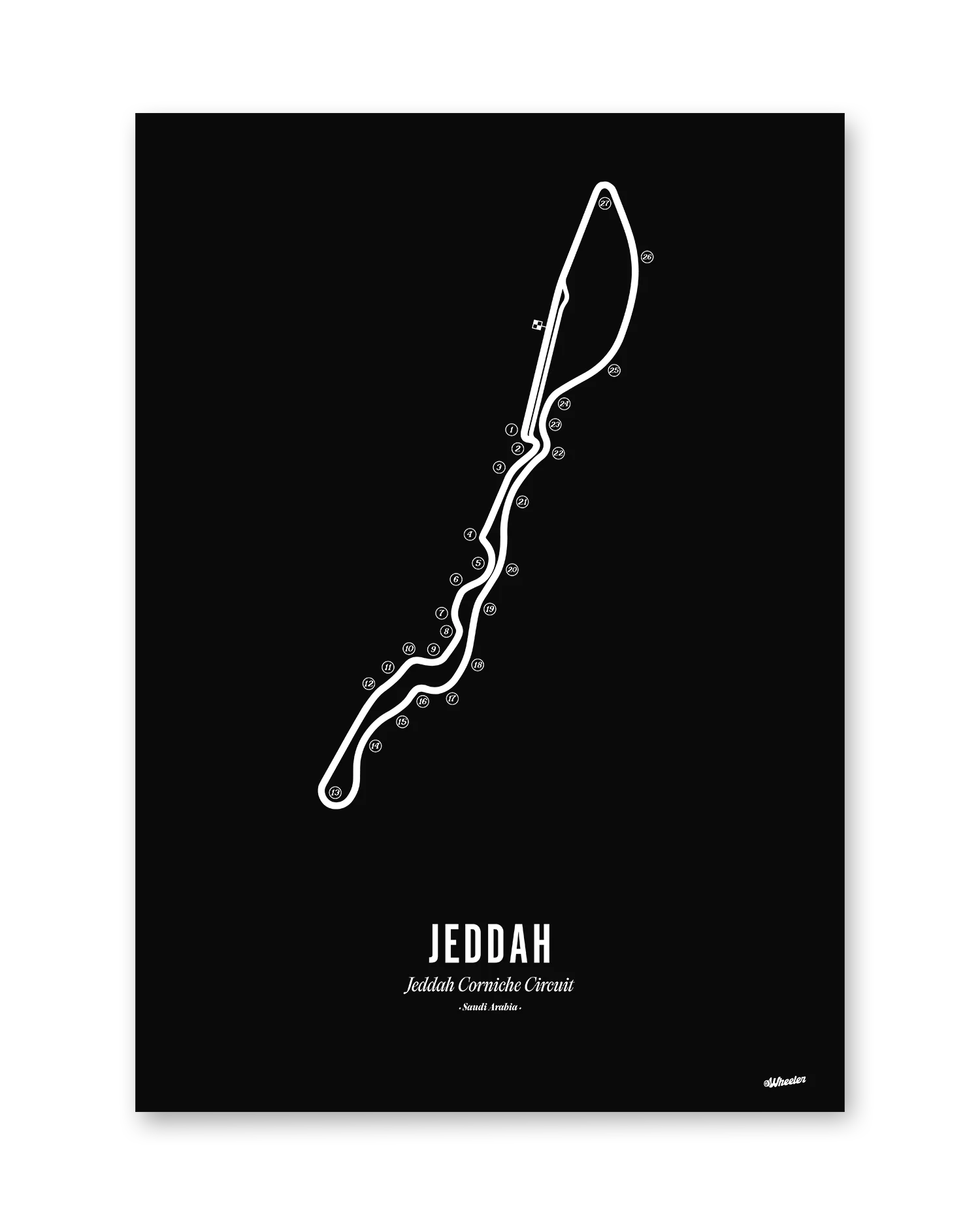 Jeddah F1 Circuit Print - Black - Image 2