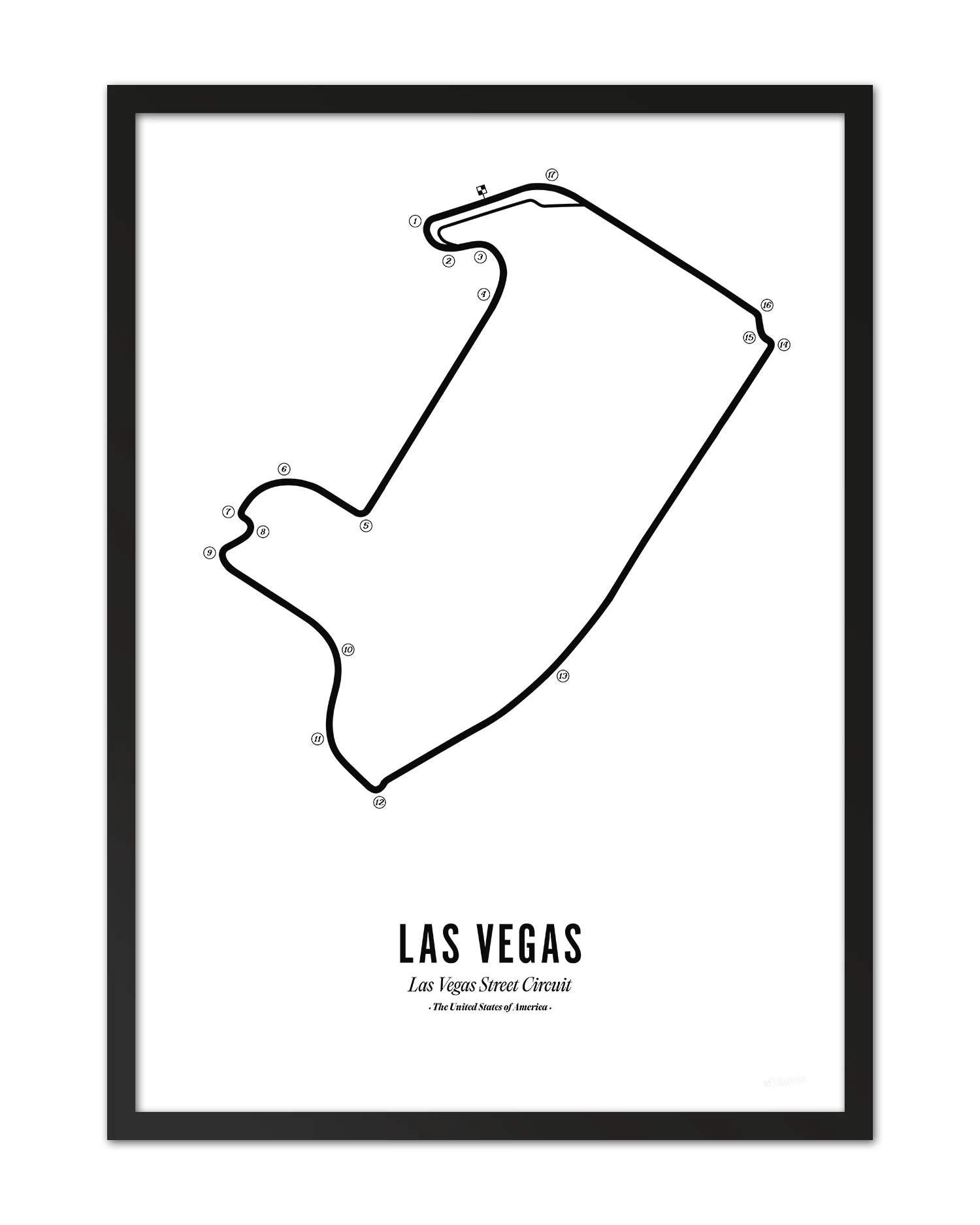 Las Vegas F1 Circuit Print - White