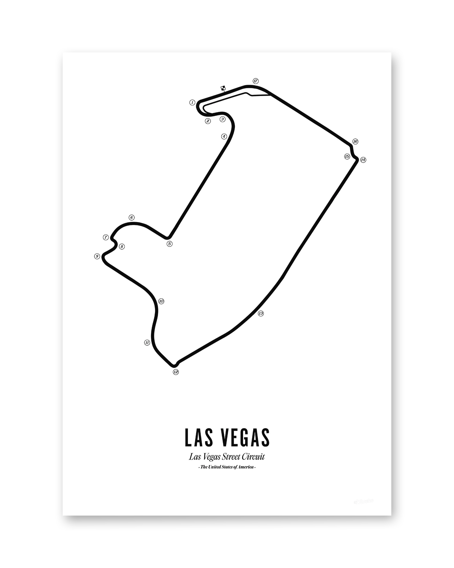 Las Vegas F1 Circuit Print - White - Image 2