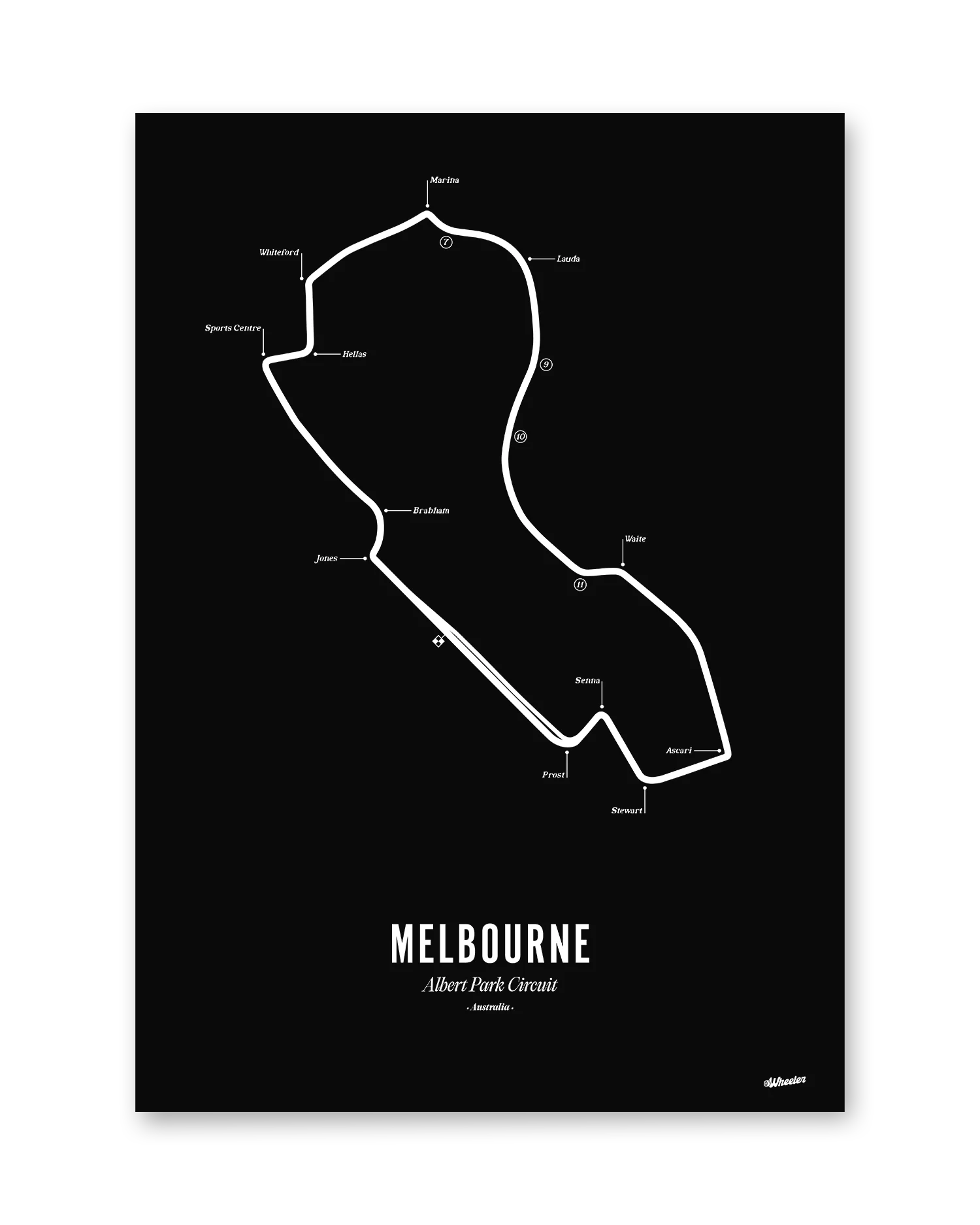 Melbourne F1 Circuit Print - Black - Image 2