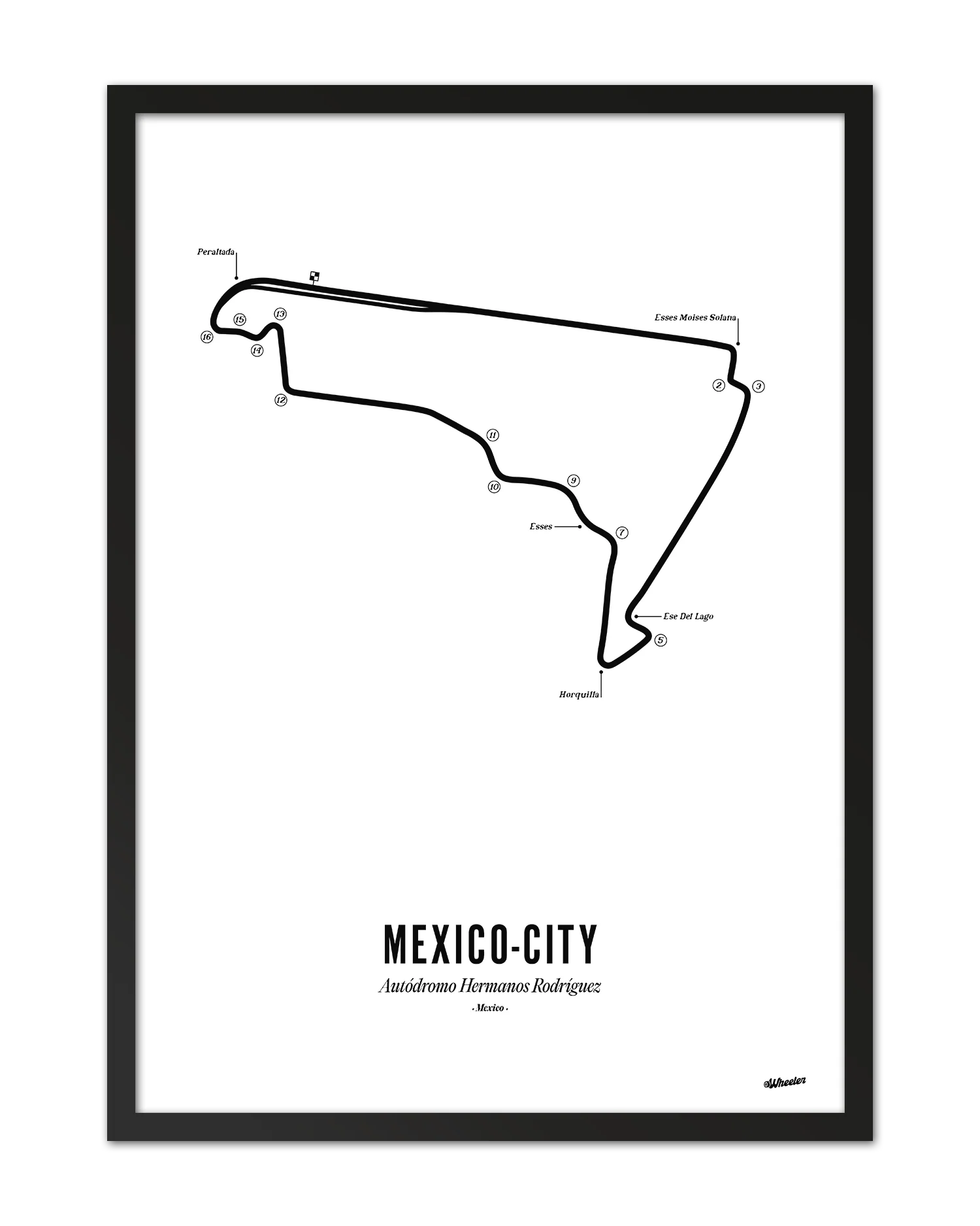 Mexico City F1 Circuit Print - White