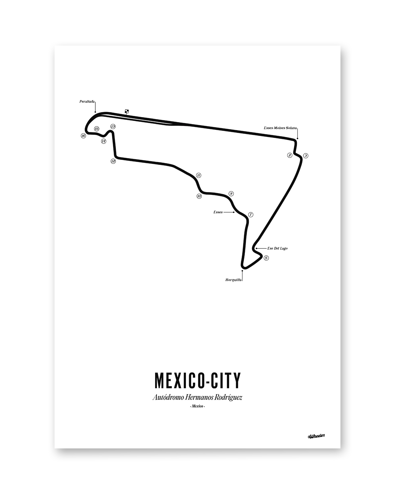 Mexico City F1 Circuit Print - White - Image 2
