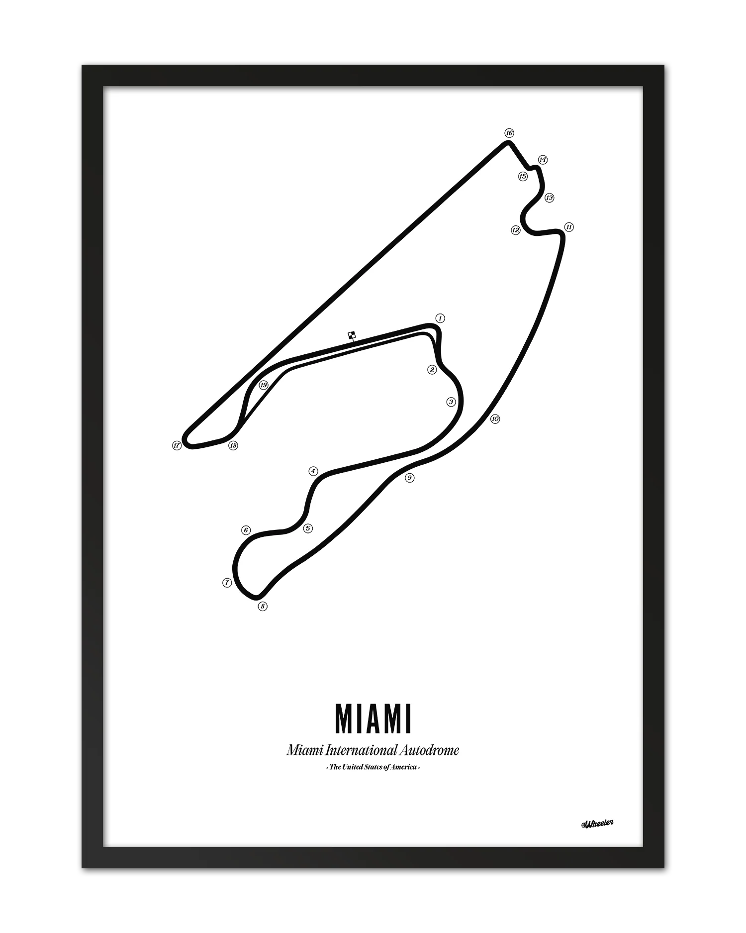Miami F1 Circuit Print - White
