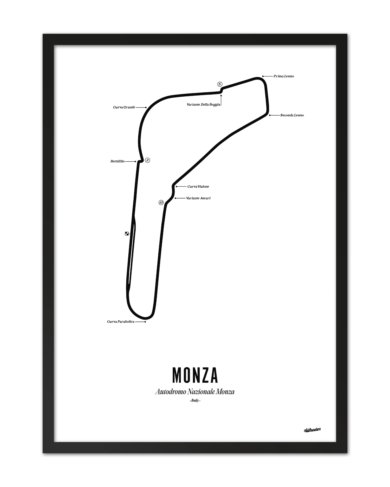 Monza F1 Circuit Print - White