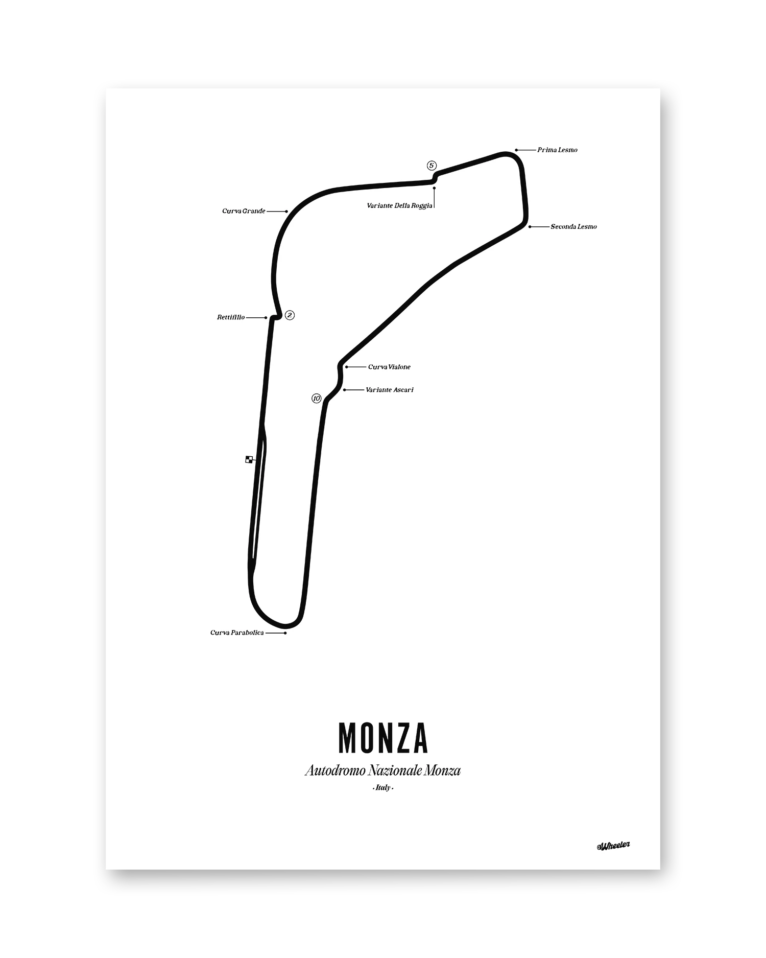 Monza F1 Circuit Print - White - Image 2