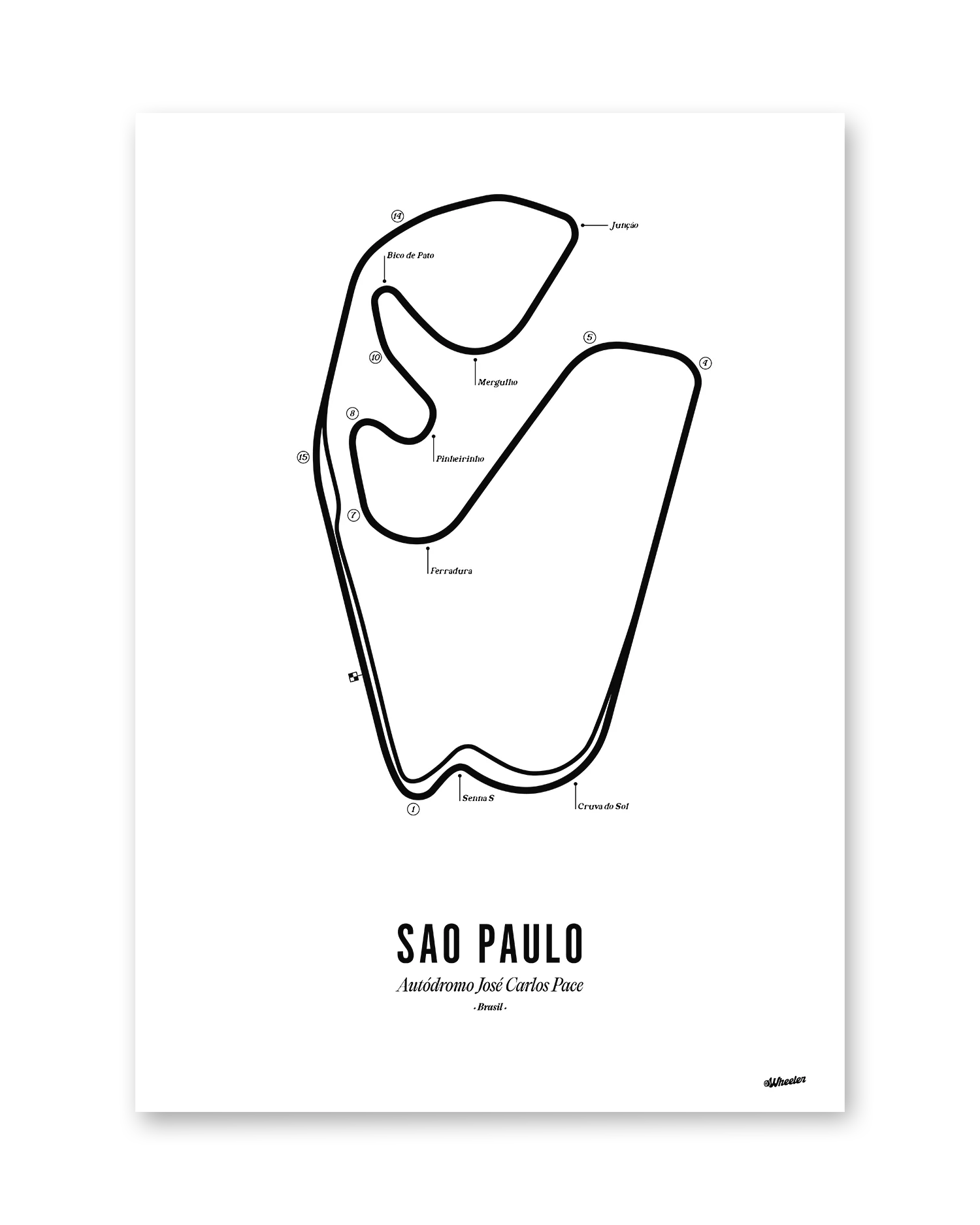 Sao Paulo F1 Circuit Print - White - Image 2